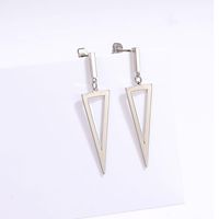 Fashion Simple Triangle Electroplated 18k Platinum Copper Earrings main image 1