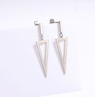 Fashion Simple Triangle Electroplated 18k Platinum Copper Earrings main image 5