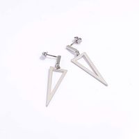 Fashion Simple Triangle Electroplated 18k Platinum Copper Earrings main image 2