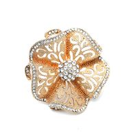 1 Piece Exaggerated Flower Alloy Plating Inlay Artificial Diamond Women's Rings main image 4