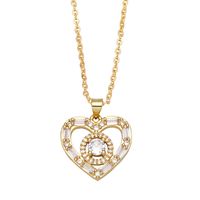 Trendy Niche Love Clavicle Chain Fashion Luxury Diamond Copper Necklace sku image 5