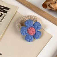Autumn And Winter New Color Lamb Hair Flower Hair Ring Cute Ball Head Sweet Hair Accessories Plush Rubber Band sku image 6