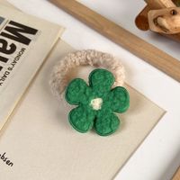 Autumn And Winter New Color Lamb Hair Flower Hair Ring Cute Ball Head Sweet Hair Accessories Plush Rubber Band sku image 7