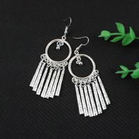 Retro Ethnic Style Miao Silver Bright Earrings With Pendant main image 1