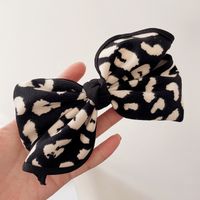 Chic Style Simple Retro Leopard Bow Steel Clip Spring Clip Top Clip Hair Accessory sku image 4