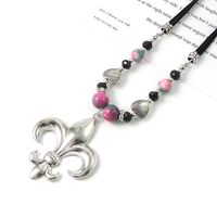 Retro Ethnic Style Handmade Silver Long Tassel Colorful Bead Necklace main image 2