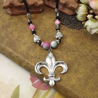 Retro Ethnic Style Handmade Silver Long Tassel Colorful Bead Necklace main image 4