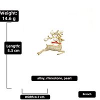 Christmas Pearl Rhinestone Elk Brooch Personality Temperament Fawn Sweater Corsage Brooch sku image 3
