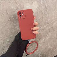 Silicone Round Bracelet Pendant Drop-resistant Iphone11 Phone Solid Color Case main image 2