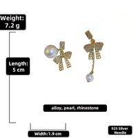 Mode Asymmetrische Perle Eingelegte Strassbogenohrringe Großhandel Nihaojewelry sku image 3