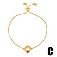 Nihaojewelry Wholesale Jewelry Letter Heart-shaped Colored Zircon Adjustable Pull Bracelet sku image 3