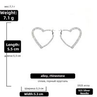 Nihaojewelry Fashion Hollow Heart-shaped Rhinestone Earrings Wholesale Jewelry sku image 3