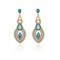 Nihaojewelry Bohemian Style Water Drop Shaped Rice Beads Acrylic Long Earrings Wholesale Jewelry sku image 3