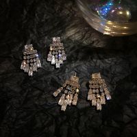 Fashion Tassel Inlaid Crystal Diamond Artificial Crystal Rhinestone Rhinestones Earrings main image 4