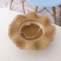 Small Colorful Ball Solid Color Children's Beach Sun-proof Straw Hat main image 5