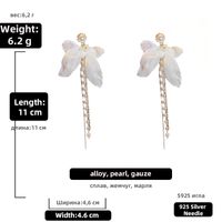 Wholesale Fashion Bowknot Star Pearl Tassel Fabric Earrings Nihaojewelry sku image 3