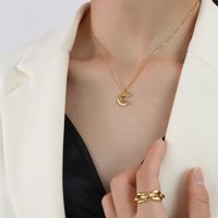 Wholesale Jewelry C-shaped Pendant Titanium Steel Necklace Nihaojewelry sku image 2