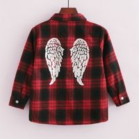 2021 Autumn New Boys' Plaid Shirt Casual Top Letter Printed Children's Handsome Shirt Boys' Clothing sku image 16