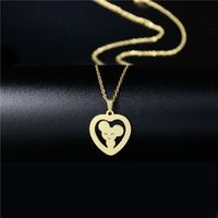 Wholesale Fashion Stainless Steel Leaf Heart Pendent Clavicle Chain Nihaojewelry sku image 7