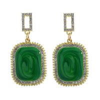 Wholesale Korean Geometric Emerald Green Acetate Plate Earrings Nihaojewelry sku image 14