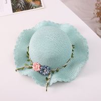 Children's Seaside Beach Solid Color Flower Sun Hat main image 6