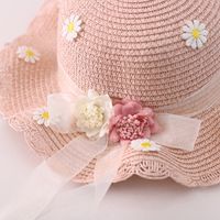 Summer Baby Daisy Flower Sticker Bow Ribbon Sun Hat main image 6