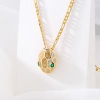 New Style Copper Plating 18k Gold Zircon Drop Oil Snake Pendant Necklace main image 3