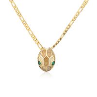 New Style Copper Plating 18k Gold Zircon Drop Oil Snake Pendant Necklace sku image 8