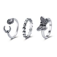 Creative Fashion Temperament Jewelry Simple Atmosphere Dark Retro Spades Love Ring 7-piece Set sku image 2