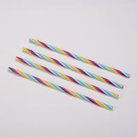 Fashion Creative Rainbow Striped Plastic Recycling Straw main image 3