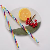 Fashion Creative Rainbow Striped Plastic Recycling Straw main image 2