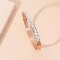 Fashion Simple Full Rhinestone Inlaid Stainless Steel Round Bracelet main image 3