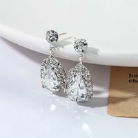 Fashion Elegant Rhinestone Inlaid Water Drop Shape Pendant Ear Studs sku image 1