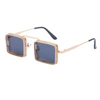 Fashion Steampunk Metal Hollow Square Frame Sun-resistant Sunglasses sku image 5