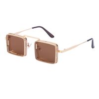 Fashion Steampunk Metal Hollow Square Frame Sun-resistant Sunglasses sku image 3