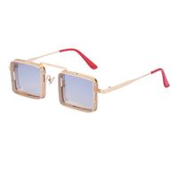 Fashion Steampunk Metal Hollow Square Frame Sun-resistant Sunglasses sku image 1