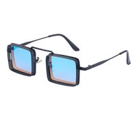 Fashion Steampunk Metal Hollow Square Frame Sun-resistant Sunglasses sku image 9