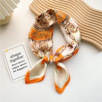 Bufanda De Dacron Cuadrada Fina Con Estampado Elegante A La Moda, Protección Para El Cuello 70*70 sku image 24