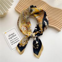 Bufanda De Dacron Cuadrada Fina Con Estampado Elegante A La Moda, Protección Para El Cuello 70*70 sku image 19