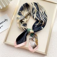 Fashion Small Thin Square Towel Silk Scarf Hair Band For Women 70*70 sku image 10
