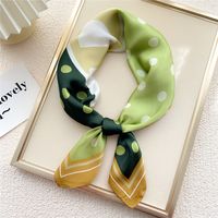 Mode Kleine Dünne Quadratische Handtuch Silk Schal Haar Band Für Frauen 70*70 sku image 9