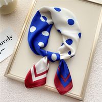 Fashion Small Thin Square Towel Silk Scarf Hair Band For Women 70*70 sku image 25