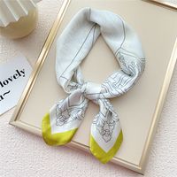 Mode Kleine Dünne Quadratische Handtuch Silk Schal Haar Band Für Frauen 70*70 sku image 20