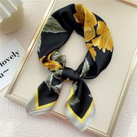 Mode Kleine Dünne Quadratische Handtuch Silk Schal Haar Band Für Frauen 70*70 sku image 9