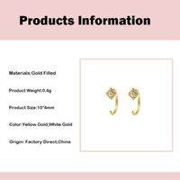 New Simple Geometric Rhombus Zircon Copper Gold Plated Ear Bone Clips main image 4