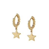 Fashion New Style Copper Star Gold-plated Pendant Earrings main image 4