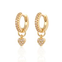 Wholesale Jewelry Fashion Heart Copper Artificial Gemstones Earrings main image 5