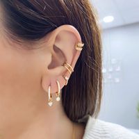 Wholesale Jewelry Fashion Heart Copper Artificial Gemstones Earrings main image 4