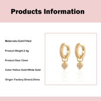 Wholesale Jewelry Fashion Heart Copper Artificial Gemstones Earrings main image 2