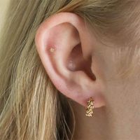 Fashion New Style Flower Copper Gold-plated Geometric Flower Earrings main image 4